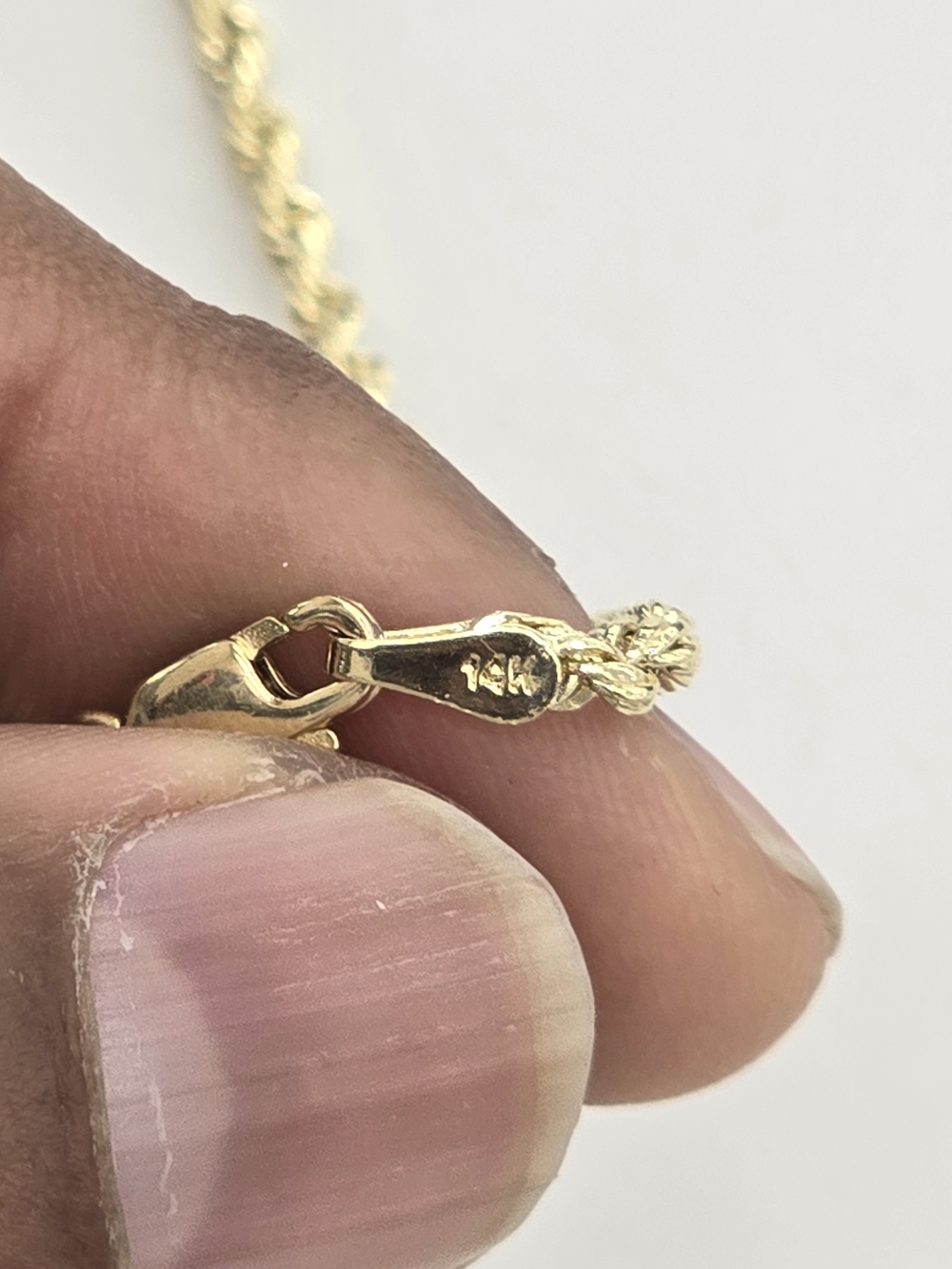 14k Real Gold Rope Chain 3mm 22 Inches - Picture 7 of 10